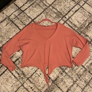 Pink Forever 21 Plus Cropped Shirt